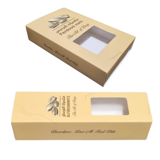 custom printed 21 13 4 cm and 18 5 4 cm two drawer boxes with transparent window for nuts sweets and other usages